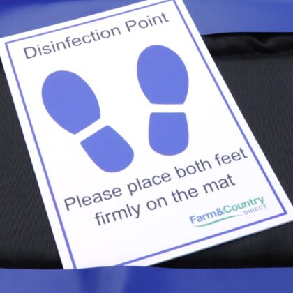 Shoe disinfection sign intershape product